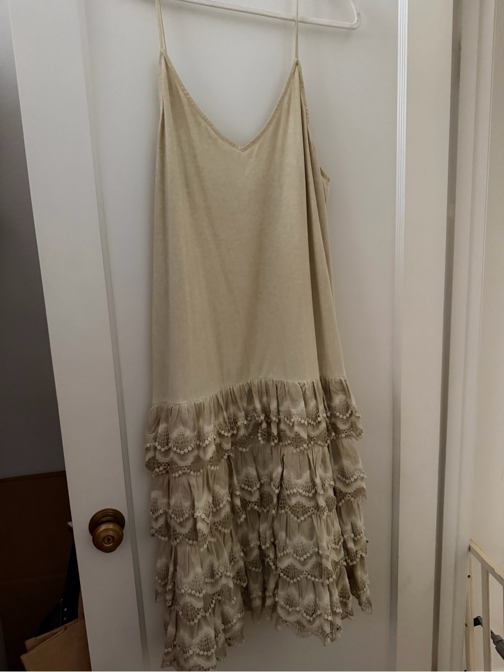 NWT A Rare Bird ( cream color) 100% Cotton Dress L/XL